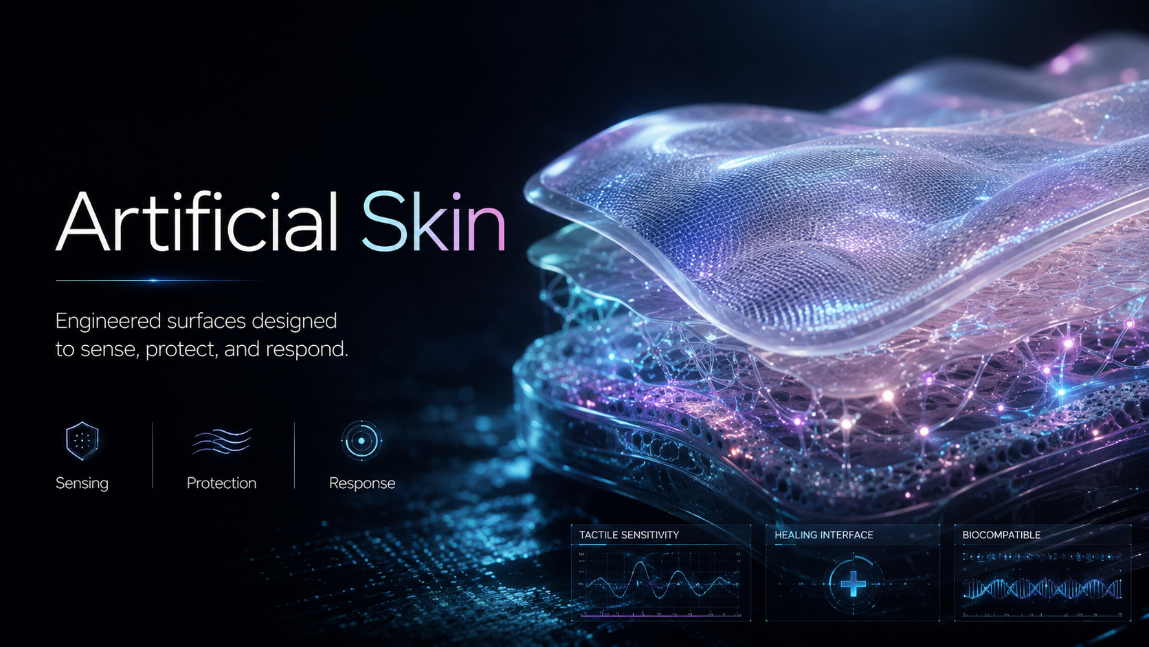 Bioengineered artificial-skin concept